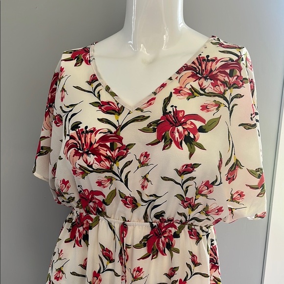 Mario Serrani Red and White Flutter Sleeve Mini Sundress - Picture 5 of 9